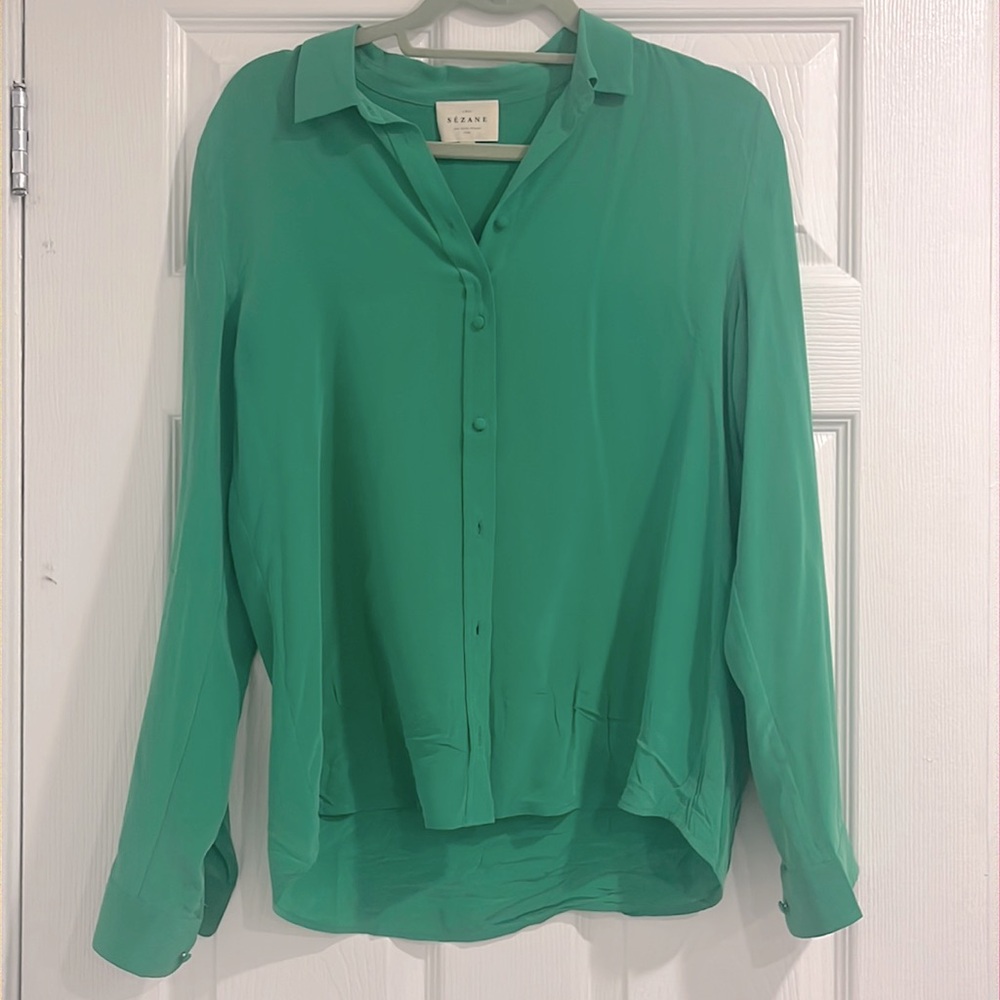 Sezane Ann Silk Shirt Sz 38